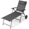Costway 1PC\2 PCS Folding Chaise Lounge Chair Aluminum Recliner Back Adjust Wheels